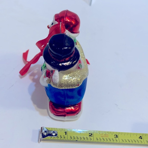 Snowman trio hand blown glass Let it Snow - Picture 6 of 10